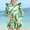 Green, variant on WOXIHUAN Girls 2 Piece Rash Guard Swimsuit Summer Printed Zipper Swimwear with Skirt Ruffle Long Sleeve Bathing Suit for 2-12T Hot Pink 5-6 Years