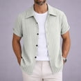 thumbnail image 2 of Mens Shirts Short Sleeve, Mens Short Sleeve Button Down Shirts Casual Seersucker Textured Cotton Shirt Summer Vacation Beach Shirts, 2 of 9