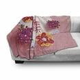 thumbnail image 3 of Chinese New Year Soft Flannel Fleece Blanket, Pale Pink Circle with Lively Flower Bouquets Prosperous Year Celebration, Cozy Plush for Indoor and Outdoor Use, 60" x 80", Multicolor, by Ambesonne, 3 of 6