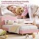 thumbnail image 4 of QinaQin Base de cama infantil con cabecera ajustable, tapizado tipo borrega bouclé, diseño silencioso y sin box spring, ideal para niñas y recámara juvenil, 4 of 7