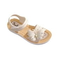 thumbnail image 3 of 6-7 Years Girls Toddler/Little Kid Open-Toe Flower Summer Dress Sandals Shoes Summer Girls' Sandals Anti-skid Soft Soles Small Medium And Large Children's Butterfly Decorative Princess Shoes Beige, 3 of 5