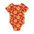 thumbnail image 2 of Daiia Red Vintage Flowers Printed Unisex-Baby Short Sleeve Onesies Bodysuits Baby Climbing Clothes Soft and Comfortable Romper with Expandable Shoulder Design-3 Months, 2 of 8