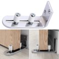 thumbnail image 2 of Goodhd Guide de Plancher de Porte de Grange en Acier Inoxydable, Chrome Entièrement Réglable Mural, 2 of 5