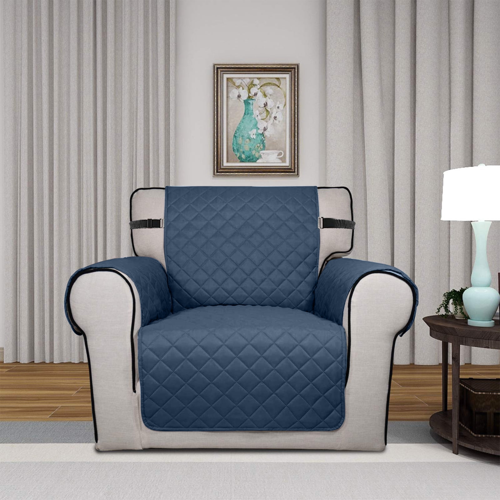 100% Waterproof Sofa Cover Machine Washable Couch Cover Non Slip Furniture Protector Slipcover for Dogs, Children, Pets, Chair Size, Aegean blue