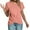Pink, variant on Fanxing Women's Front Twist Tunic Tops Petal Short Sleeve Round Neck T Shirt Casual Loose Fitted Summer Top Purple,XL
