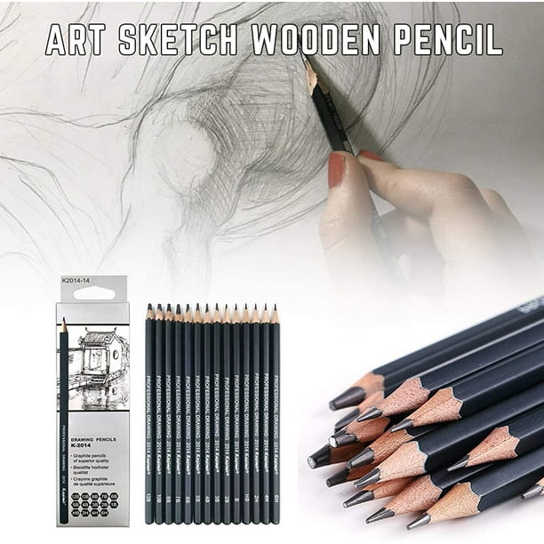 70 pièces Dessin professionnel Dessin Crayons Ensemble, Crayons à croquis,  Fournitures de dessin Parfait pour les artistes et les débutants Crayon