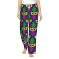 thumbnail image 2 of Goofa Mardi Gras Carnival3 Printed Soft Pajama Pants for Women, Wide Leg Comfy Casual Lounge Yoga Pants-X-Large, 2 of 9