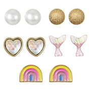 FAF, INC Holiday Stocking Stuffers for Girls Earring Set, 5 Pairs