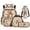 Daisy Flower Capybara, variant on Yspwyqan Donut Corgi 4Pcs Kids Backpack Set with Lunch Box Pencil Case Water Bottle, Ice Cream Drip Multi-Pocket Lightweight Bags for Elementary Middle School
