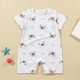 thumbnail image 2 of KPOPLK Baby Boy Girl Clothes Solid Color Button Romper Jumpsuit Long Sleeve One-Piece Fall Winter Outfit(Brown,6-12 Months), 2 of 4