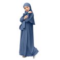 thumbnail image 4 of RXMEKW Ensemble de Robe Musulmane avec Châle pour Filles Manches Longues Col Rond Robe à Volants Tenue 2 Pcs Rose, 4 of 8