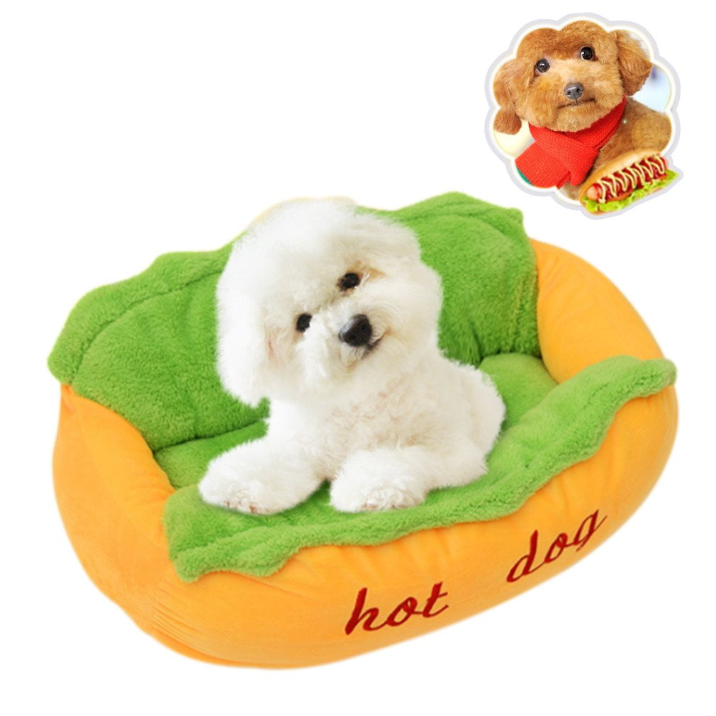 Hot Dog Shaped Dog Bed Pet Sofa Soft Cushion Cozy Nest Kennel Pet Supplies on Clearance