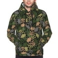 thumbnail image 2 of Bingfone Camouflage Skulls Men's Drawstring Hoodie Long Sleeve Pocket Sweatshirts-XX-Large, 2 of 6