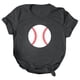 thumbnail image 2 of Gibobby Playera de Manga Corta Casual Suave Mujeres Casual Béisbol Impresión Mangas Cuello Redondo Camiseta Suelta Blusa Tops(Gris oscuro,CH), 2 of 4
