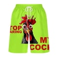 thumbnail image 3 of Iyufng Mens Shorts with Pockets Men's Shorts Drawstring,Men's Flame Printing Special Rooster Print Beach Casual Trouser Shorts Pant, 3 of 5