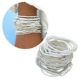 thumbnail image 2 of ROCKROK Pack of 20 White Beaded Bracelets for Beach Vacation Fashionable Wrist Chain, 2 of 9