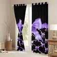 thumbnail image 3 of jejeloiu Purple Ribbon Bowknot Blackout Curtains Set of 2 (52x84 Each),Cartoon Cute Bowtie Window Curtains For Teens, 3 of 6