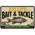 thumbnail image 1 of KELLY'S Bait & Tackle Metal Sign Man Cave 8x12 108120016251, 1 of 1