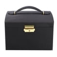 thumbnail image 4 of Caja de almacenamiento de joyas, organizador de joyas de cuero PU de 3 niveles, caja de almacenamiento de joyas elegante y moderna, 4 of 8