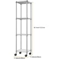 thumbnail image 3 of MZG 4 Tier Metal Wire Shelf, 11.8" D x 11.8" W x 48.1" H, Silver Shelves with Wheels, Kicthen Pantry Bathroom Rack, 3 of 7