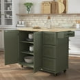 thumbnail image 5 of Homestyles Dolly Madison Engineered Wood Kitchen Cart in Sage Green/Brass, 5 of 18