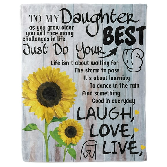 Qiushi Daughter Gifts from Dad Mom- Daughter Blanket, To My Daughter Flower Blanket, Blankets for Daughter- Mothers Day, Birthday Gifts for Daughter Throw Blanket 50"x60"