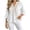 White, variant on Womens Casual V Neck Tassel Trim 3/4 Flare Sleeve Peplum Hem Loose Fit Everyday Casual Blouses for Women