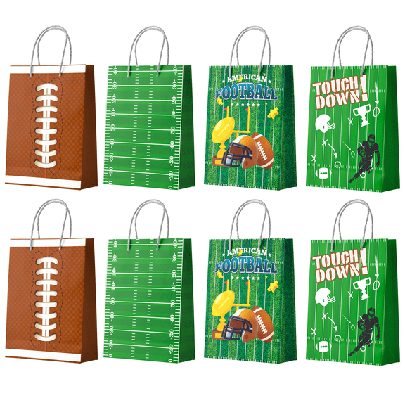 Football Gift Bags, 16 Pcs Football Goodie Bags Set - Football Party Bags, Football Candy Bags & Football Favor Bags, for Football Party Decorations & Football Birthday Decorations