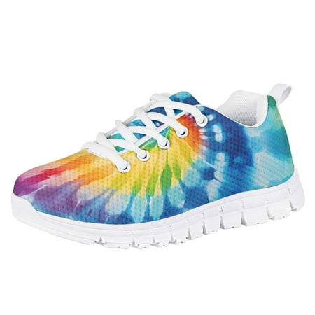 

ZOCAVIA Tie Dyed Print Sneakers for Kids Lightweight Breathable Non Slip Athletic Kids Running Shoes Fashion Comfortable School Travel Walking Shoes for Boys Girls
