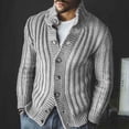 thumbnail image 2 of Cardigan Tricoté Automne Hiver pour Hommes, Manches Longues, Veste à Col, Mode Chaude, Boutonnée, Décontractée, Confortable, Élégante, 2 of 8