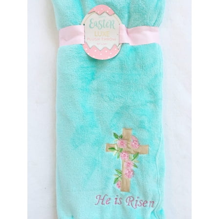 Easter Cross He Is Risen Blanket Throw