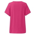 thumbnail image 6 of vigerkar Women's Vneck T-Shirt Lightweight Short Sleeve Cotton Tee for Daily Fashion Clothes (Hot Pink, M), 6 of 7