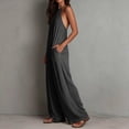 thumbnail image 7 of Ailaofu Women's Summer Halter Neck Sleeveless Solid Color Jumpsuit, Fashion Casual Beach Vacation Jumpsuit with Pockets, 7 of 7