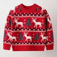 thumbnail image 2 of Staki Ugly Christmas Sweater Toddler Toddler Boy Christmas Sweater Pullover Reindeer Elk Snowman Sweatshirts Tops(Red,4-5 Years), 2 of 8