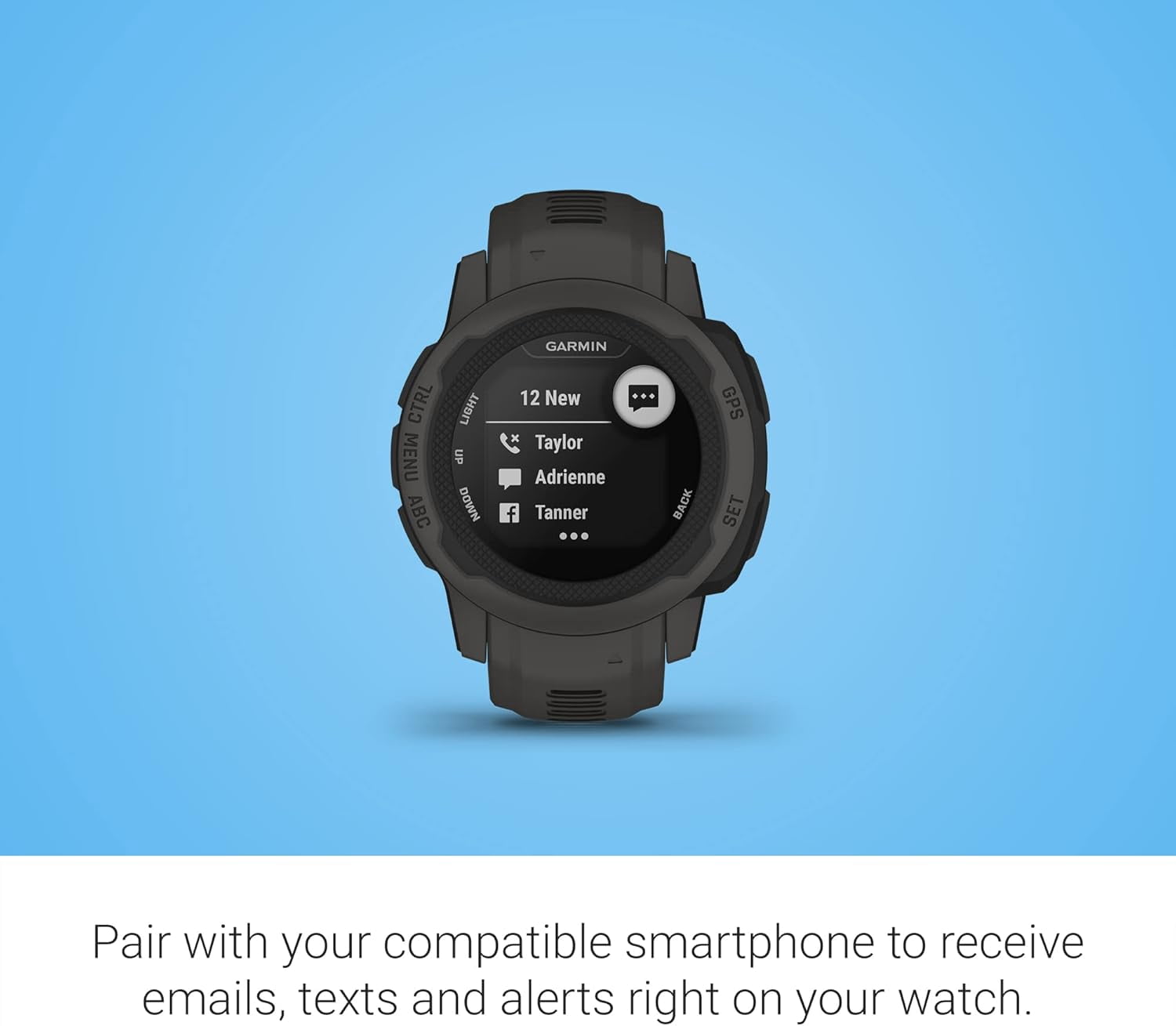 Garmin Instinct 2S, Smaller-Sized GPS Outdoor Watch, Multi-GNSS Support, Trackback Routing, Graphite