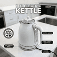 thumbnail image 2 of OVENTE 1.7L Stainless Steel Electric Kettle, 1500W Power, White KS777W | Fast Boiling Heater, BPA Free, Cordless Body Design, Auto Shut-Off, Boil-Dry Protection, Indicator Light and Removable Filter, 2 of 8