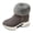 Dark Gray, variant on Women Suede Winter Snow Boots Cozy Warm Fur Lined Side Zipper Chunky High Heels Slip on Ankle Boots