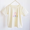 thumbnail image 4 of Grblisyd Shirts for Girls Cute Floral Print Short Sleeve T Shirts Kids Summer Tops Crewneck Tees 5-12 Years, 4 of 5