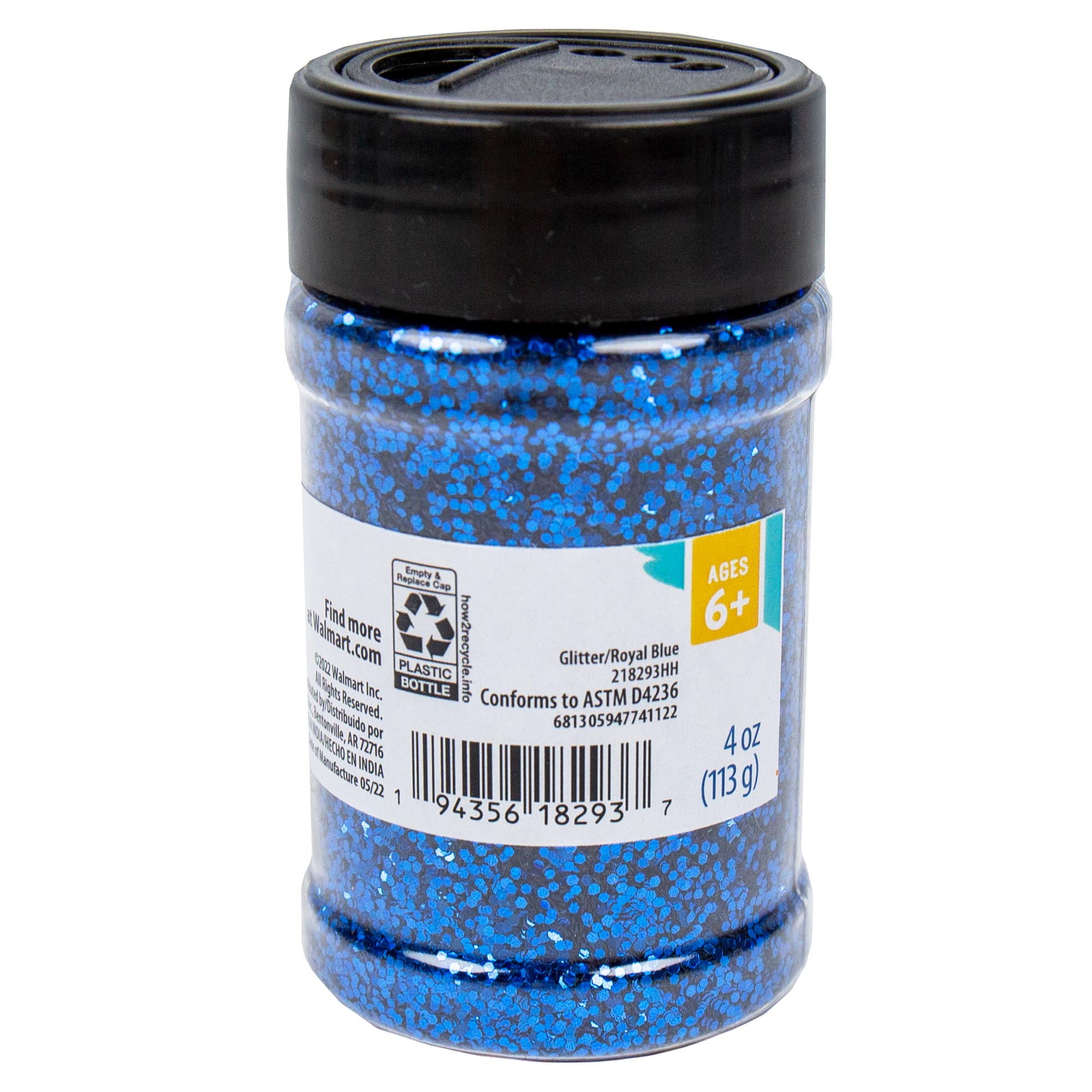 Hello Hobby Royal Blue Glitter Shaker 4 oz. Sparkling Shimmer for