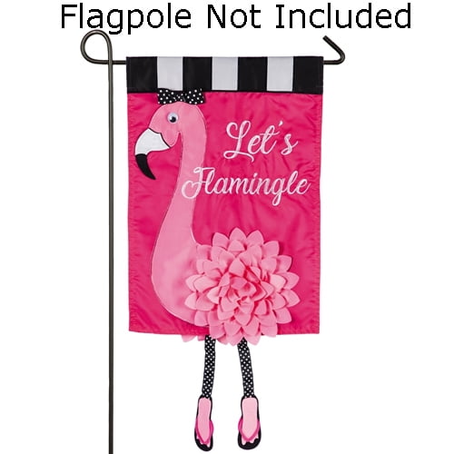 Let's Flamingle Garden Flag