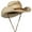 Natural, variant on Top Headwear Women's Raffia Cowboy Hat - Western Raffia Outback Widebrim With Leather Chin Cord, Brown
