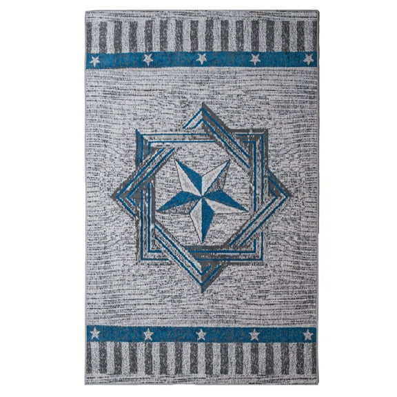 Furnish My Place Indoor Texas Star Rug with Jute Backing - 2 ft. x 4 ft., Multicolor, Novelty Western Décor, Area Rug for Living Room, Bedroom, Hallway, Plush