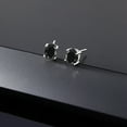 thumbnail image 5 of Gem Stone King 14K White Gold Stud Earrings for Women Men 3.32 Ct Oval 8x6mm Black Sapphire, 5 of 5