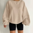 thumbnail image 2 of CONFREE Oversized Sweatshirts For Women Long Sleeve Ladys Sport Sweatshirt Solid Color Soft Spring Fall Clothes Shirts, 2 of 6