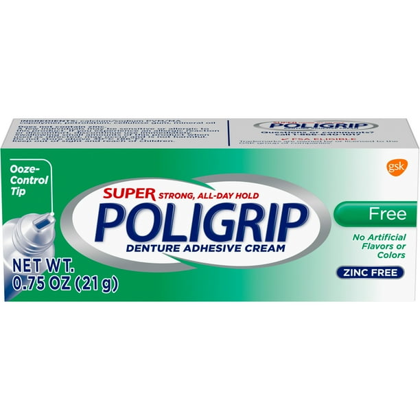 Super Poligrip Zinc Free AllDay Hold Travel Size Denture Adhesive