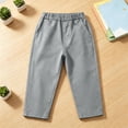 thumbnail image 5 of Boys Dress Pants with Pockets Elastic Waist Casual Straight Leg Regular Fit Kids Chino Pants School Uniforms Gray 6, 5 of 9
