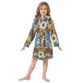 thumbnail image 6 of FORMRS Kids Bathrobe Unisex Hooded Robe Toddler Pajamas Sleepwear, Size 4-6T, Beige Flowers, 6 of 7