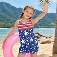 thumbnail image 3 of Xoenoiee Star American Flag Print Girls Swimsuit 2 Piece Girls Tankini Swimsuit Lightweight Teen Bathing Suit Padded Modest Swimwear with Bottoms, 14-15 Years, 3 of 7