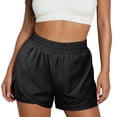 thumbnail image 2 of BRGZLK Women's Shorts High Waisted Solid Color Casual Wear Running Workout Gym Shorts with Side Zipper Pockets, 2 of 7