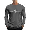 thumbnail image 2 of PNTUTB Men's Fashion Print Casual Loose Fit Crew Neck Long Sleeve Fitness Sports Quick Dry Top, 2 of 6
